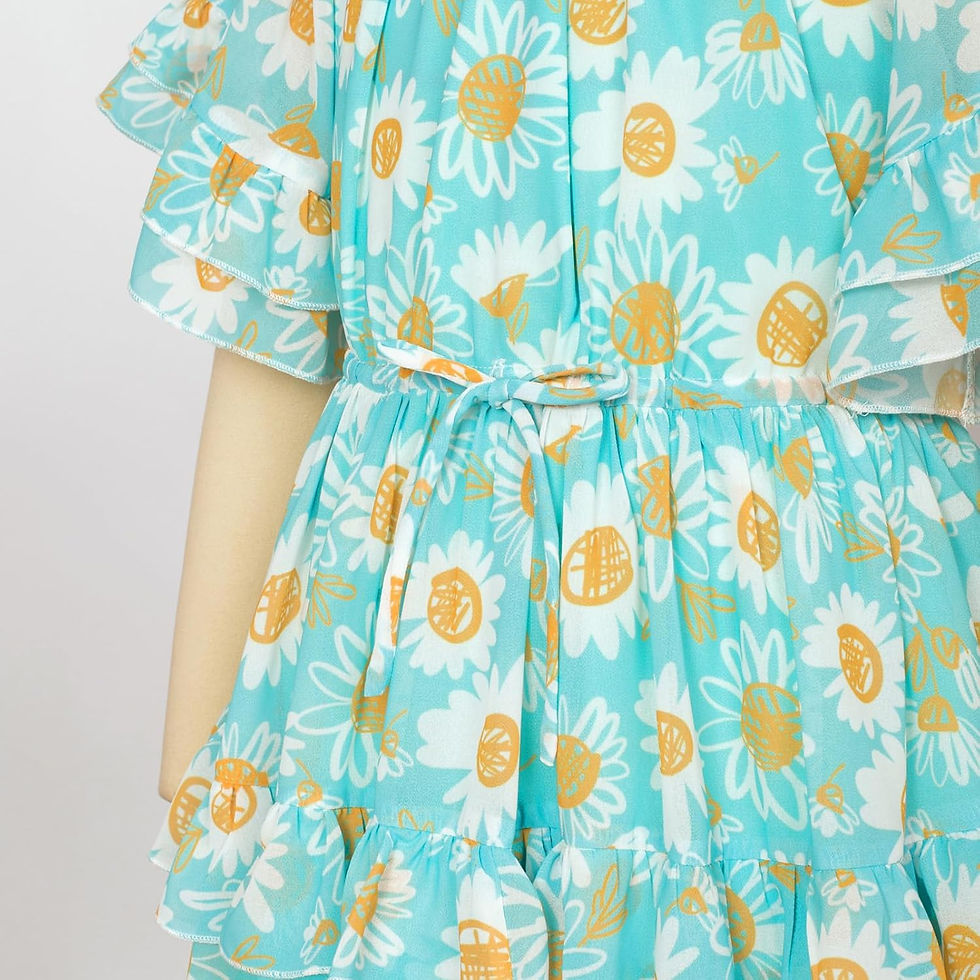 Thumbnail: GRACE KARIN Girls Summer Spring Dress Floral Ruffle Cute Fancy Dress Casual Flo