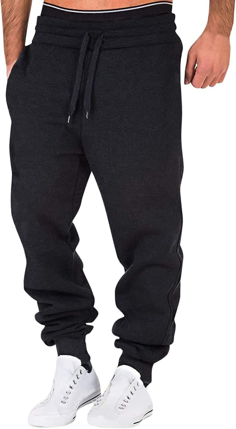 Thumbnail: Mens Baggy Heavyweight Cargo Sweatpants Elastic Waist Drawstring Sweatpants wit