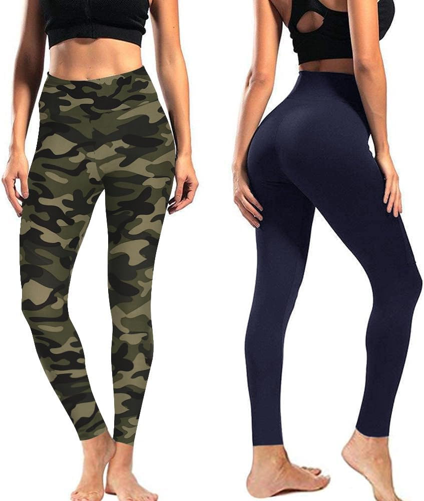 Thumbnail: High Waisted Leggings for Women - Soft Athletic Tummy Control Pants for Running