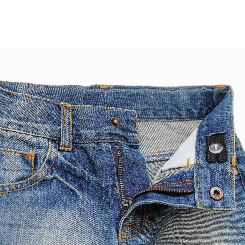 Thumbnail: Bienzoe Boy's Cotton Adjustable Waist Slim Denim Pants Blue Jeans 4