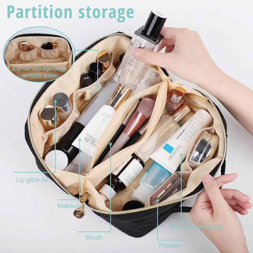 Thumbnail: Makeup Bag Cosmetic Bag, Large Capacity Travel Makeup Bag for Women with Portab