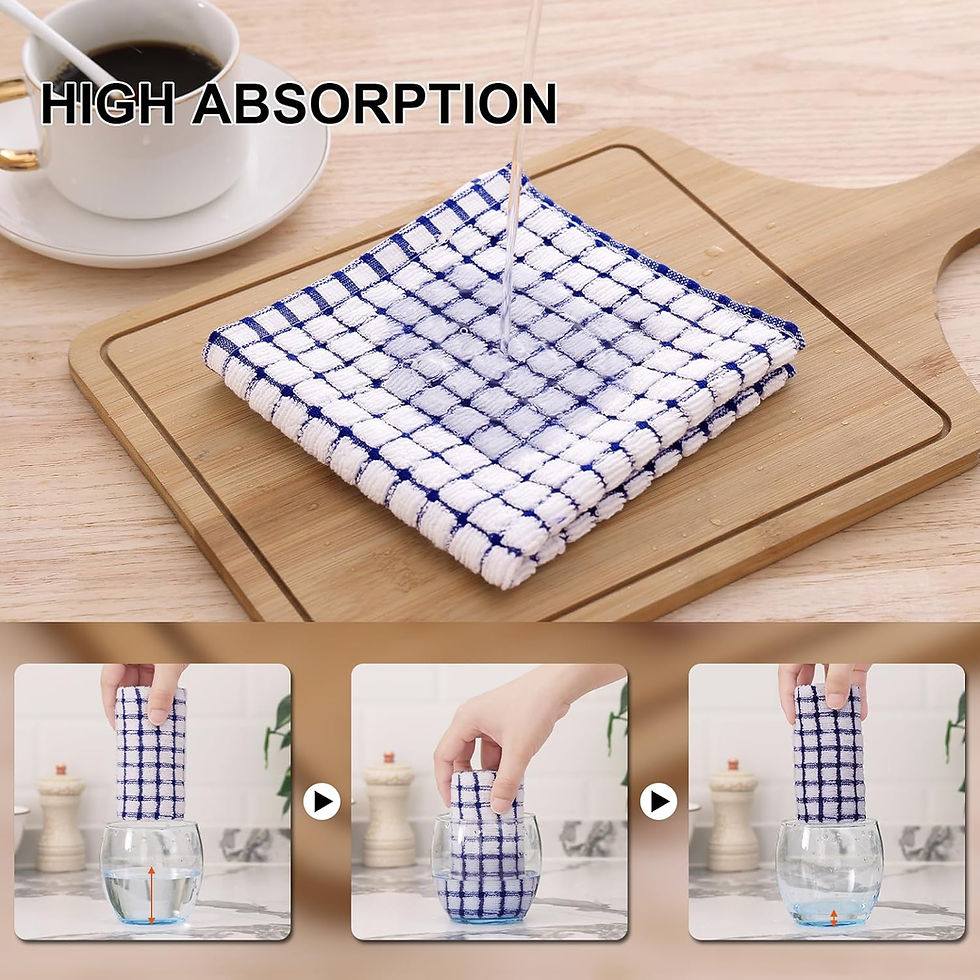 Thumbnail: Kitinjoy Cotton 8 Pack Terry Kitchen Dish Cloths, 12 x 12 Inches Super Soft and