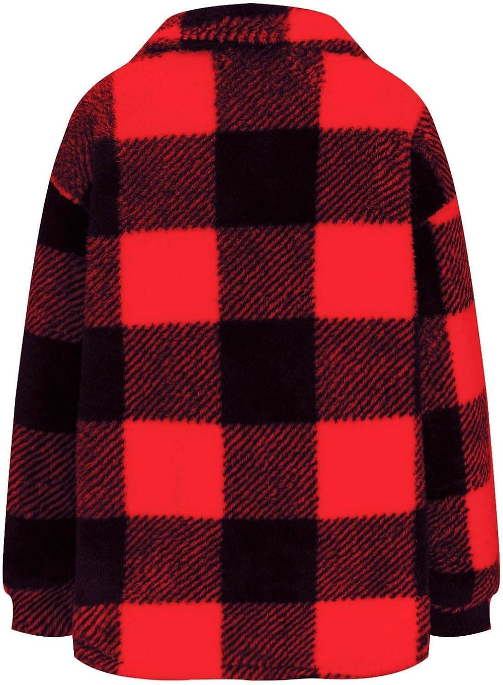 Thumbnail: Plaid Fleece Shacket Jacket Womens Oversized Flannel Button Fall Hoodie Jackets