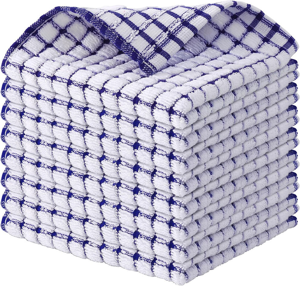 Μικρογραφία: Kitinjoy Cotton 8 Pack Terry Kitchen Dish Cloths, 12 x 12 Inches Super Soft and