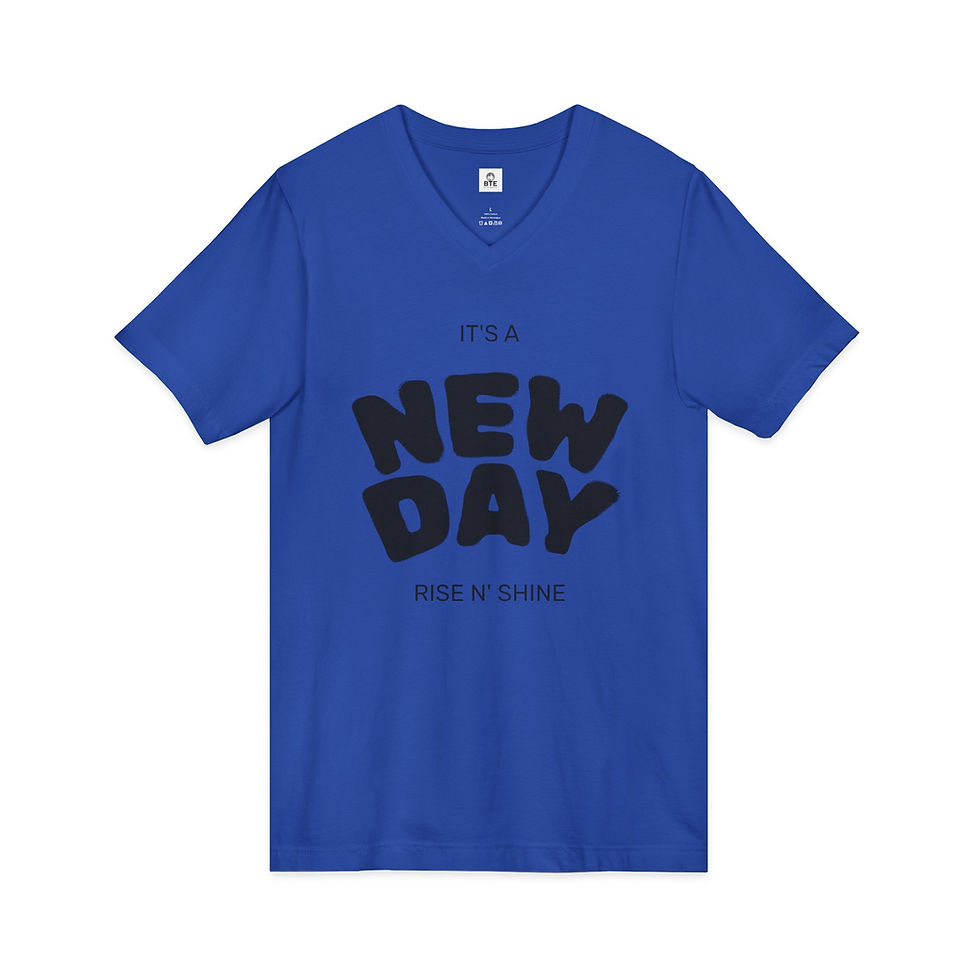 Thumbnail: New Day V-Neck Tee – "It's a New Day" Positive Graphic Shirt