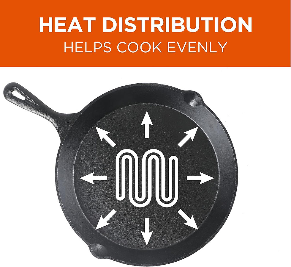 Thumbnail: Commercial CHEF 6.5 Inch Cast Iron Skillet, Black
