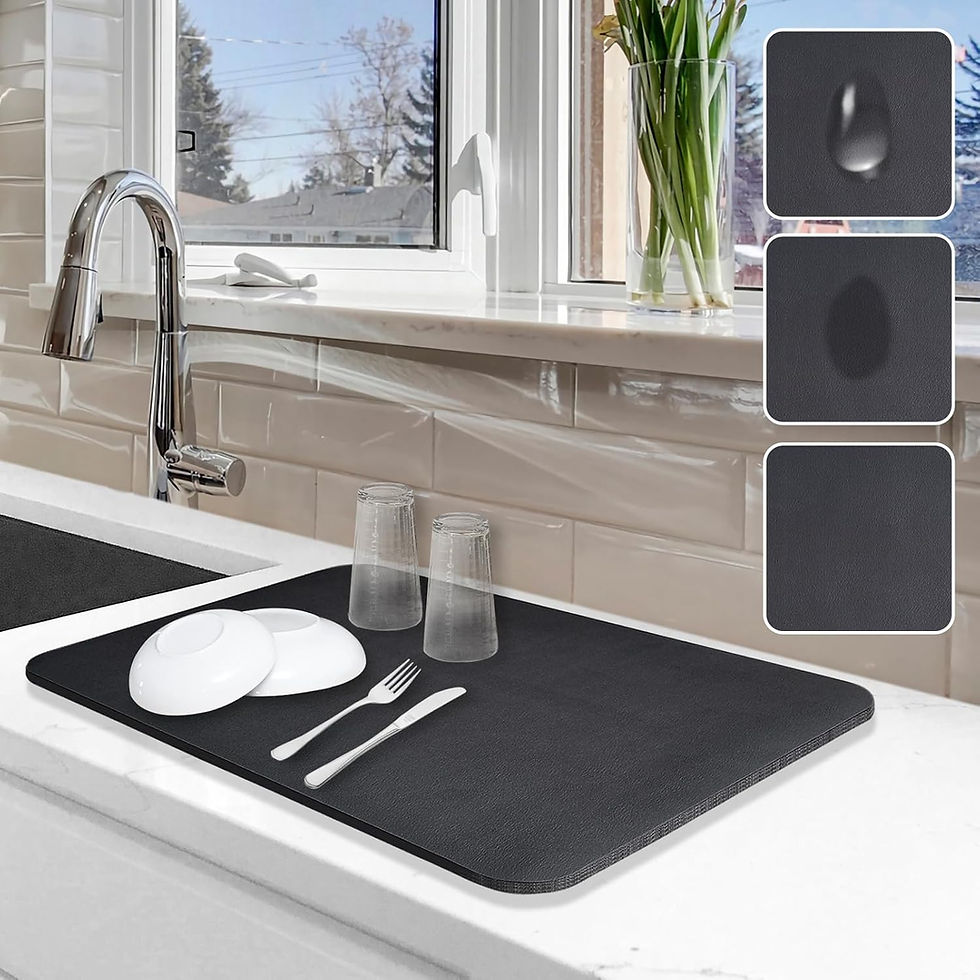 Thumbnail: Dish Drying Mat for Kitchen Counter, 16"x24" Dish Drying Pad with Non-slip Rubb