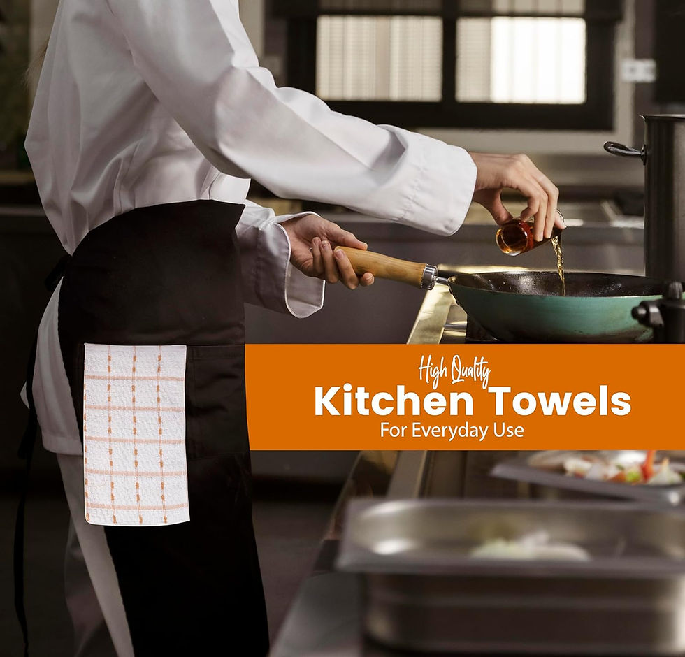 ภาพขนาดย่อ: Towel and Linen Mart 100% Cotton Kitchen Towels,15 x 25 Inches Navy,Soft, Absor