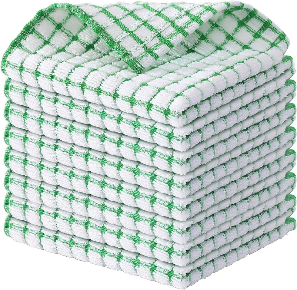 Miniatyrbild: Kitinjoy Cotton 8 Pack Terry Kitchen Dish Cloths, 12 x 12 Inches Super Soft and