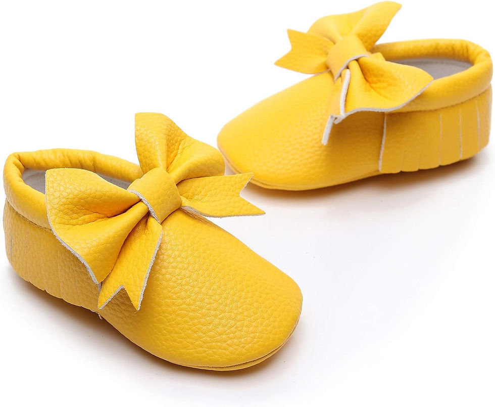Miniaturbild: Bebila Double Bow Fringe Baby Moccasins - Soft Sole Baby Shoes Girls Toddler Cr