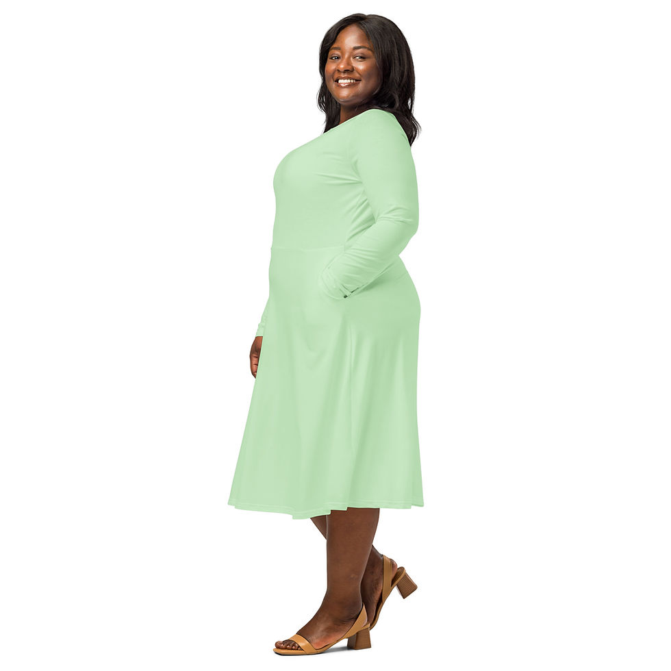 ภาพขนาดย่อ: Fitted long sleeve midi dress
