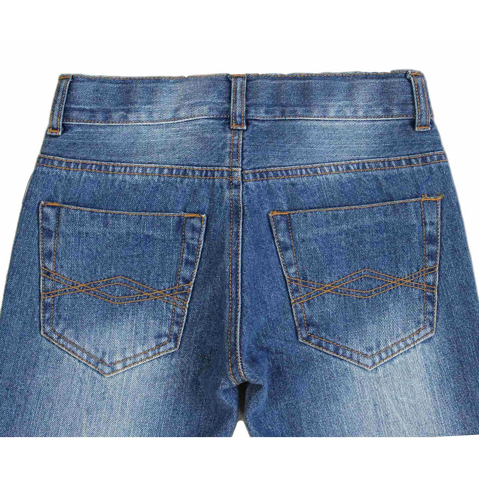 Thumbnail: Bienzoe Boy's Cotton Adjustable Waist Slim Denim Pants Blue Jeans 4