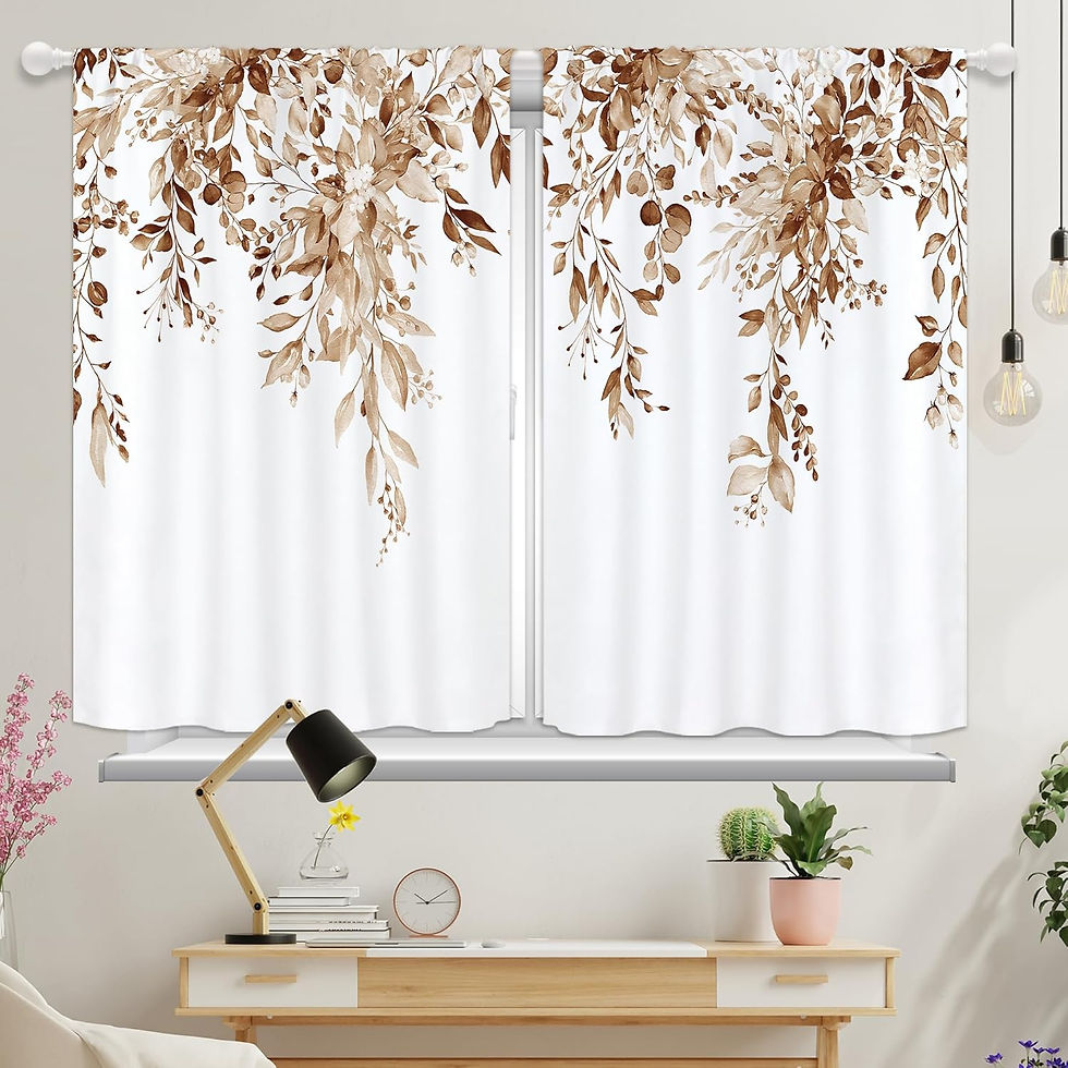 Thumbnail: Light Purple Eucalyptus Kitchen Curtains, Lavender Lilac Violet Wisteria Floral