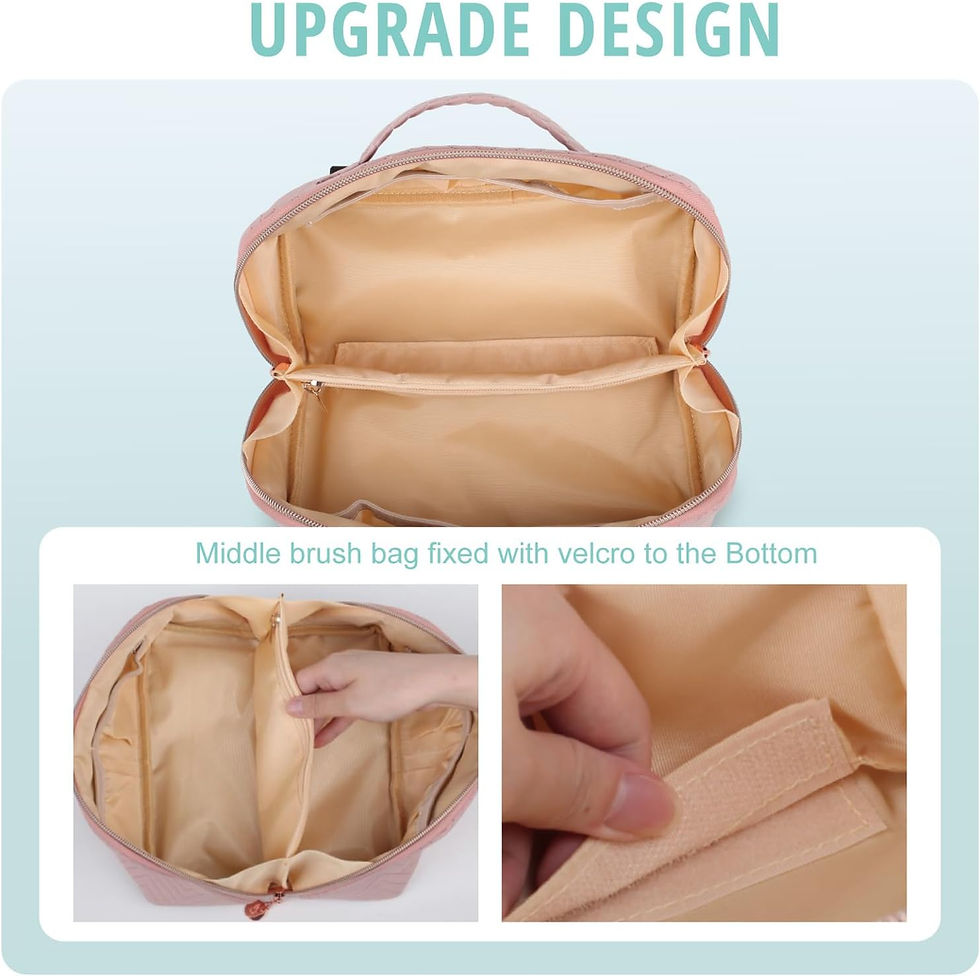 Thumbnail: Makeup Bag Cosmetic Bag, Large Capacity Travel Makeup Bag for Women with Portab