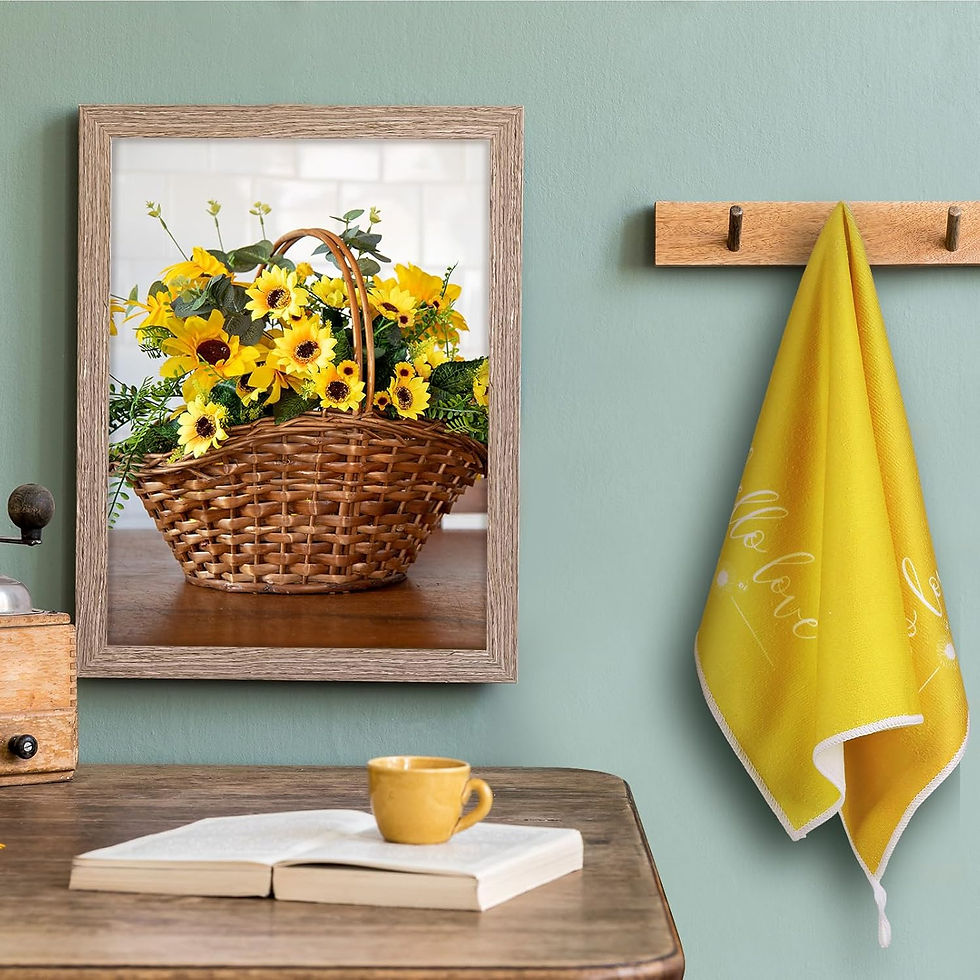Thumbnail: Bencailor 4 Pcs Sunflower Kitchen Towels Summer Sea Beach Flower Floral Cow Kit