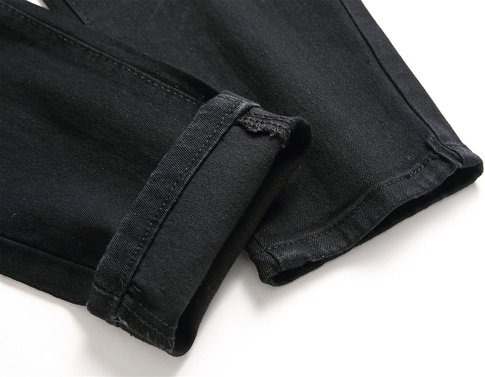 Thumbnail: Men's Ripped Skinny Stretch Jeans Vintage Distressed Straight Leg Denim Pants R
