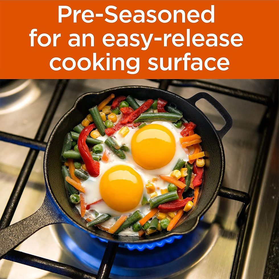 الصورة المصغرة: Commercial CHEF 6.5 Inch Cast Iron Skillet, Black
