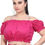 Thumbnail: Wevez Women's Tribal Style Summer Cotton Puff Sleeve Crop Top Blouse