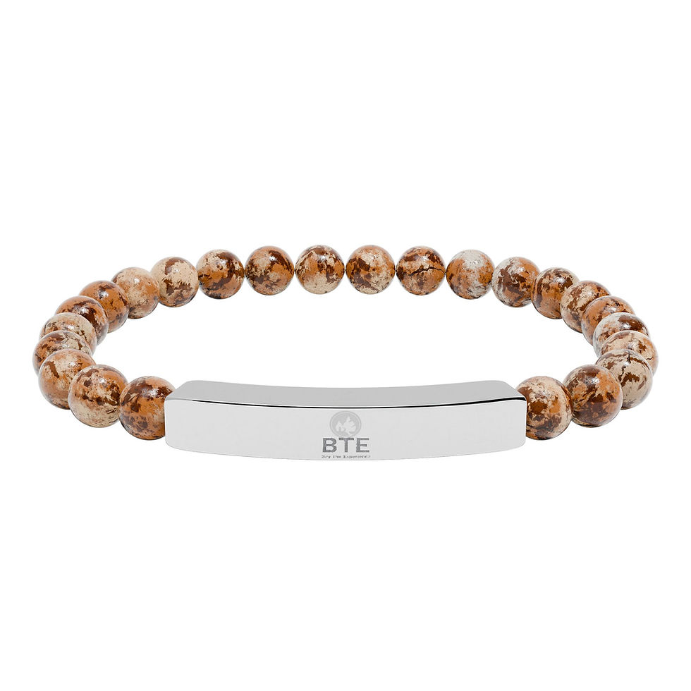 Thumbnail: Engravable Natural Stone Bar Bracelet 