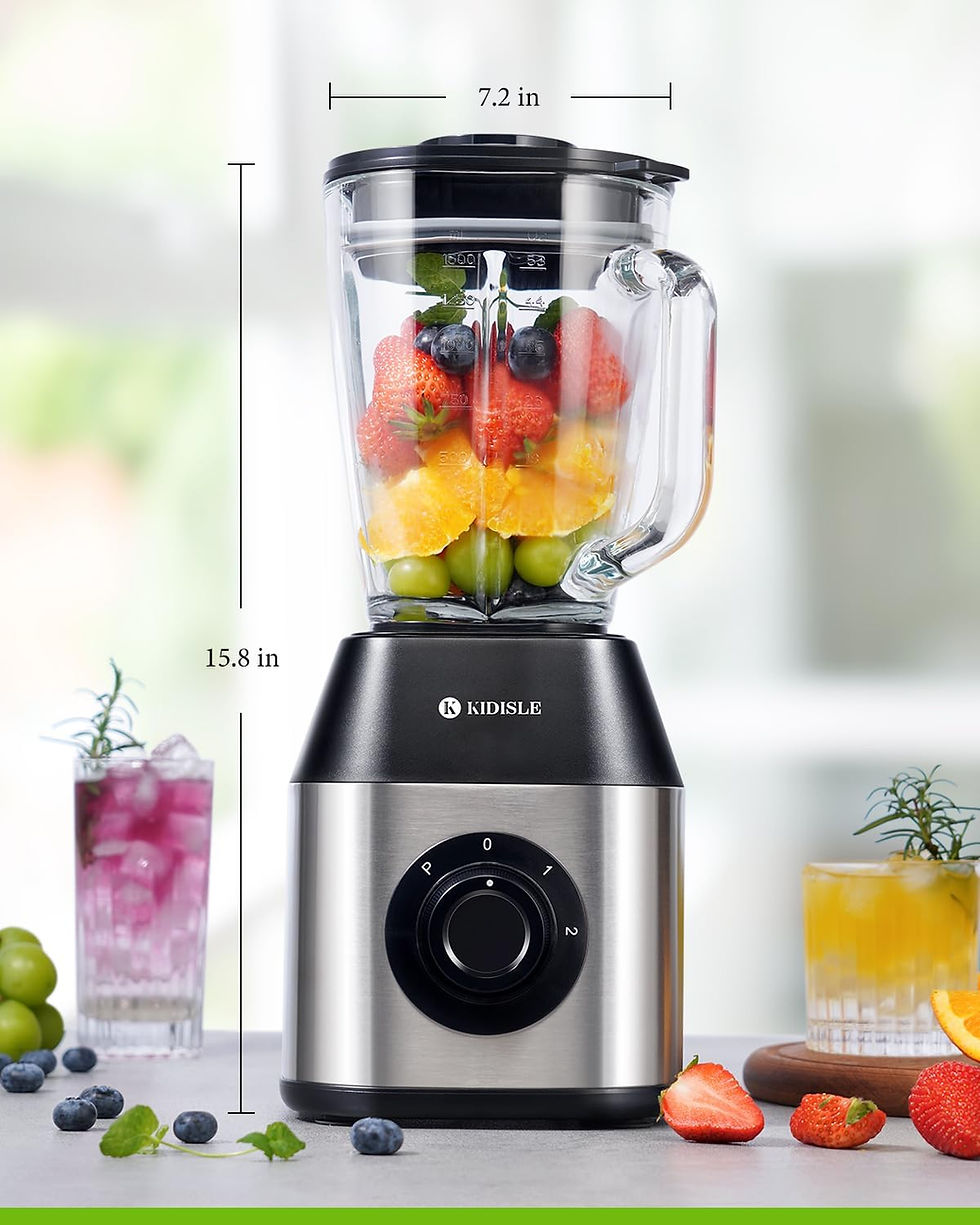 Thumbnail: 1200W Powerful Professional Crusher Blender 2.0, 52oz Glass Jar Countertop Blen