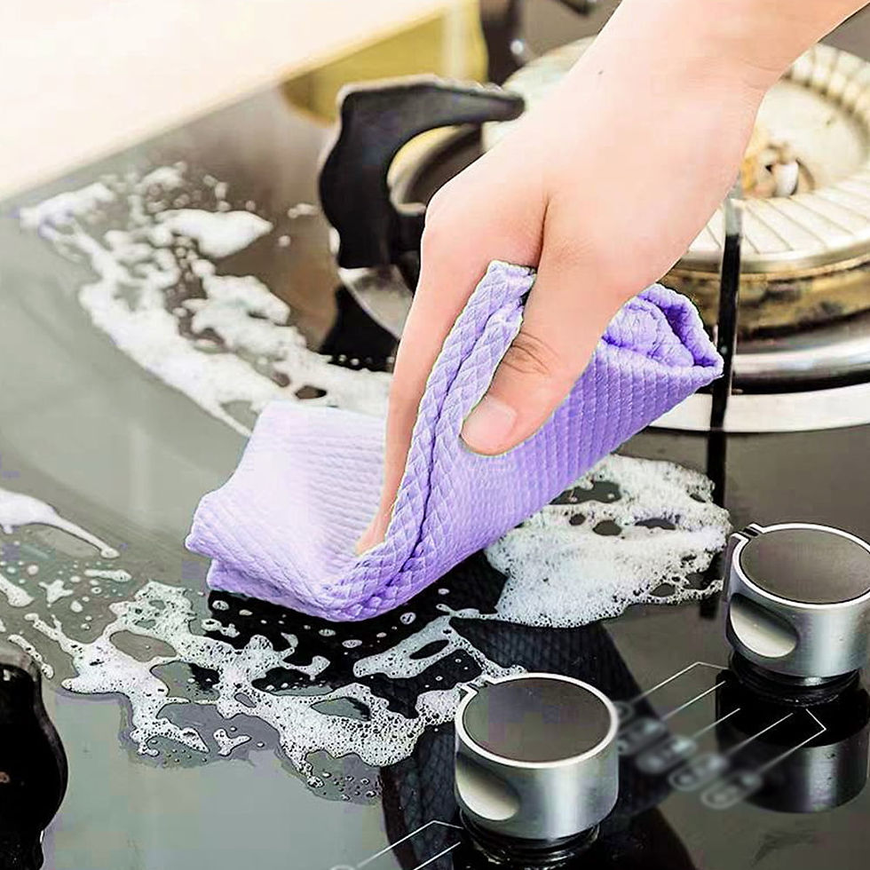 Thumbnail: Pluokvzr Kitchen Towels and Dishcloths Set, Microfiber Cleaning Cloth,