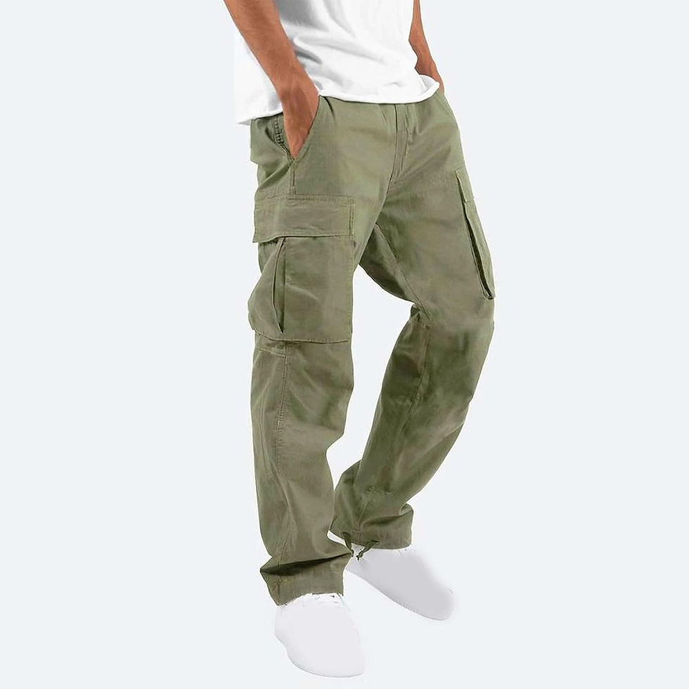 Thumbnail: Cargo Pants for Men Big and Tall Baggy Sweatpants Drawstring Elastic Waist Pant