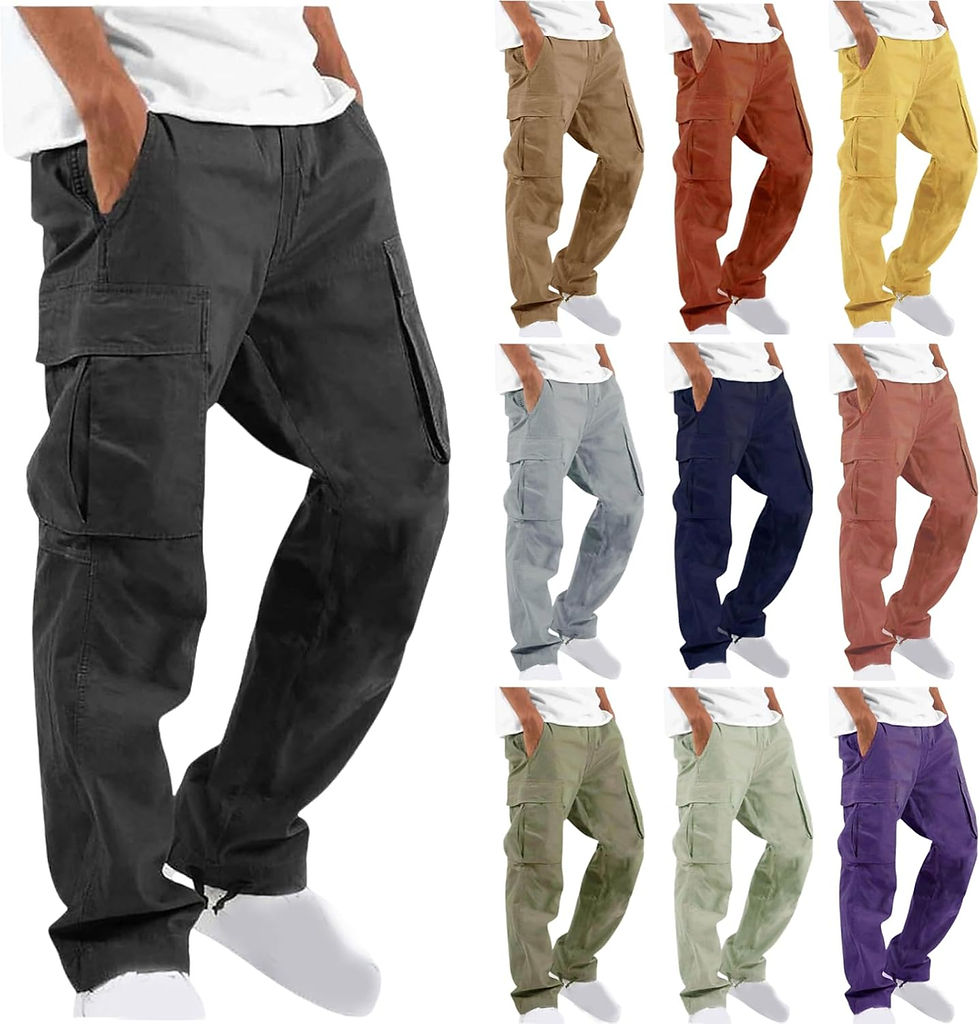 Thumbnail: Cargo Pants for Men Big and Tall Baggy Sweatpants Drawstring Elastic Waist Pant