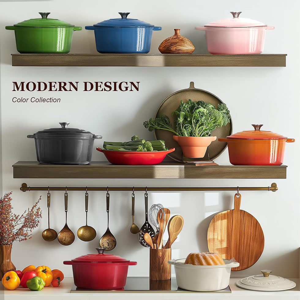 Miniatyrbild: Product: Overmont Enameled Cast Iron Dutch Oven - 5.5QT