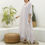 Thumbnail: Women's Imitation Silk V-neck Kaftan Robe