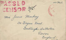 Royal Navy Censor Markings WW2