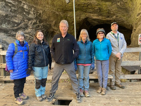 hikers at natural tunnel