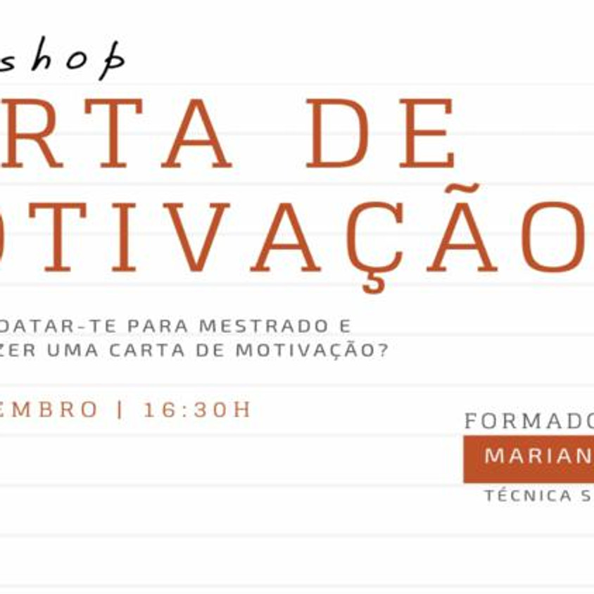 Workshop de Carta de Motivação para Mestrado