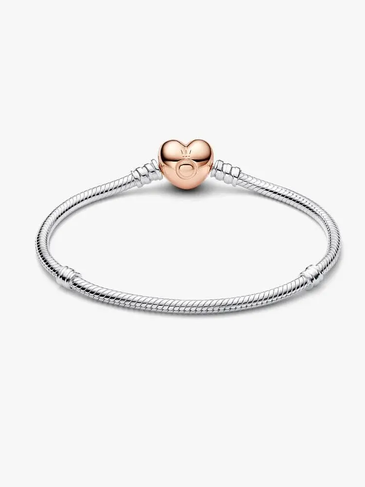 Silver bracelet with rose gold heart, Pandora Elevated Black Heart Ring, jewelry.