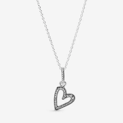 Silver necklace with heart pendant, Jewels by the Sea.