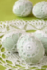 White Embroidered Eggs