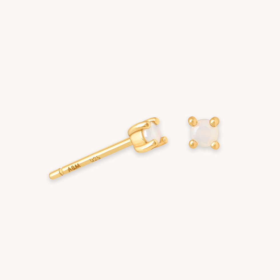Miniatura: June Birthstone Stud Earrings in Gold with Moonstone CZ