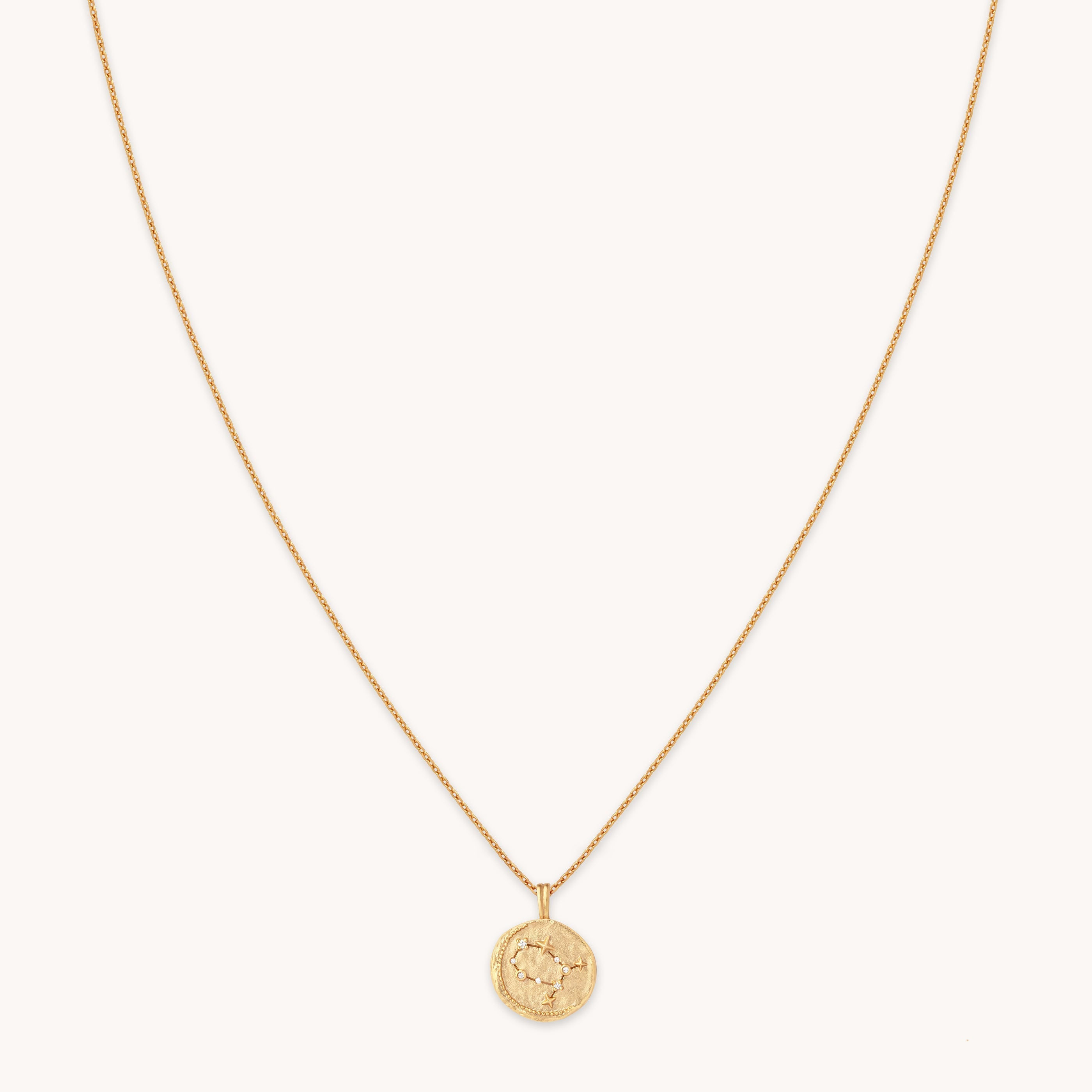 Gemini Zodiac Pendant Necklace in Gold