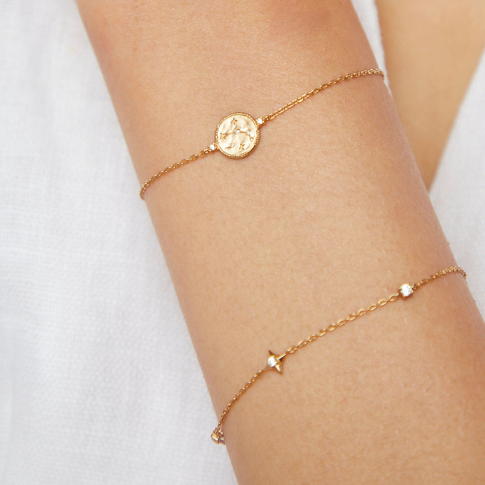 Miniatura: 18k Gold Plated Jewellery - Aries Zodiac Bracelet in Gold - Zodiac - Astrid &amp; Miyu