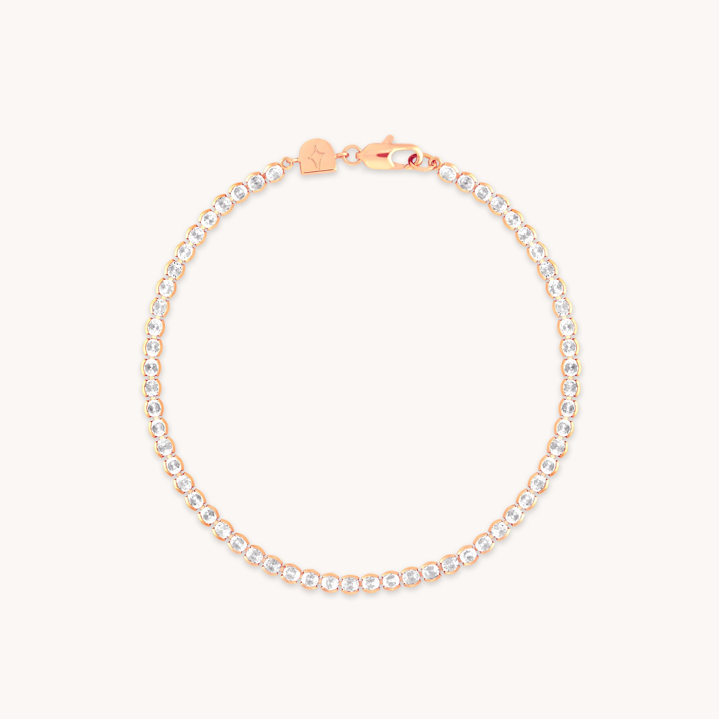 18k Rose Gold Plated Jewellery - Gleam Bold Tennis Chain Bracelet in Rose Gold - Chain Bracelet - Astrid &amp; Miyu