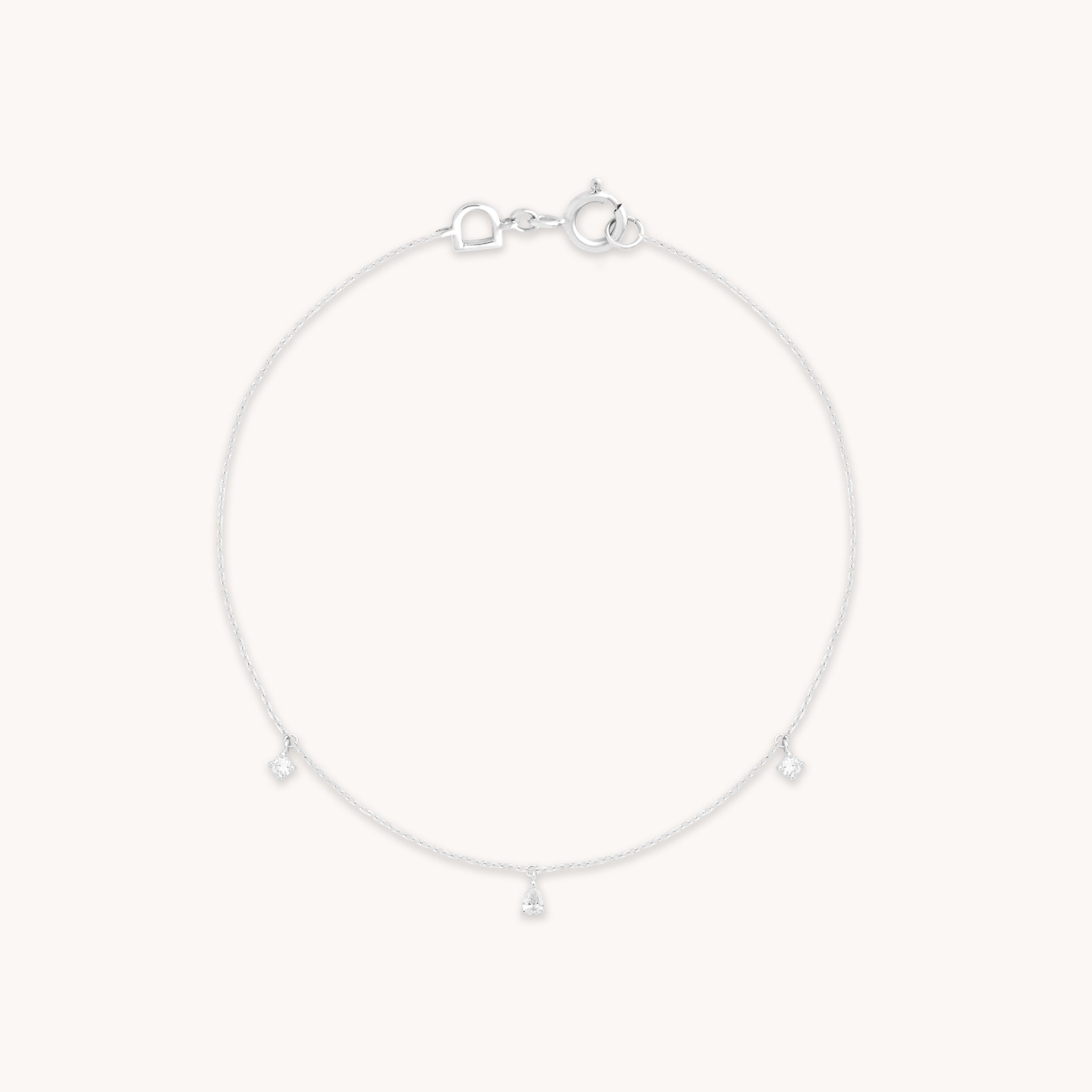 Bracelets - Diamond Charm Bracelet in Solid White Gold - Charm Bracelets - Astrid &amp; Miyu