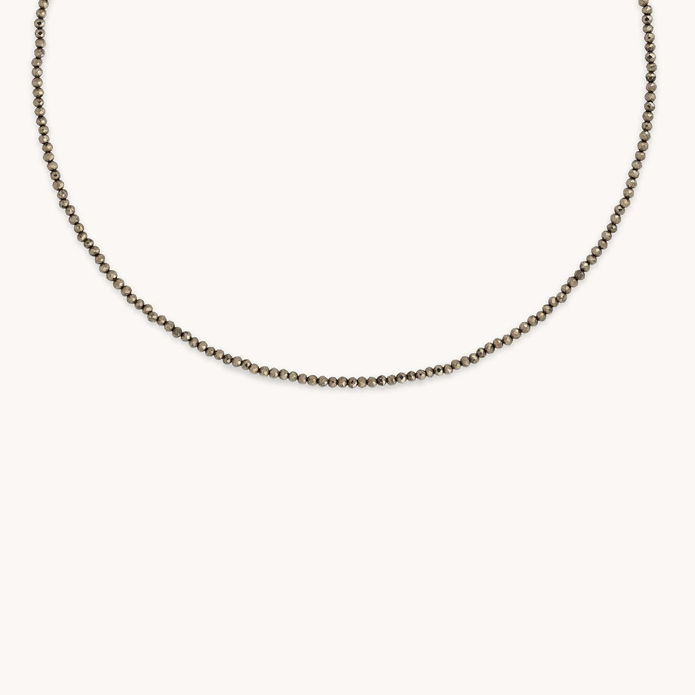 Miniatura: Beaded Jewellery - Ironstone Gemstone Necklace in 9k White Gold - Beaded Necklace - Astrid &amp; Miyu
