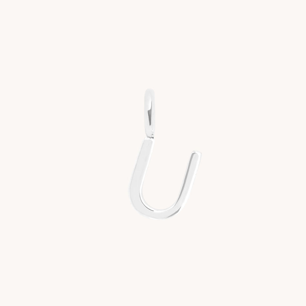 Miniatura: Initial Charms - U Initial Charm 9k White Gold - Welding Charm - Astrid &amp; Miyu