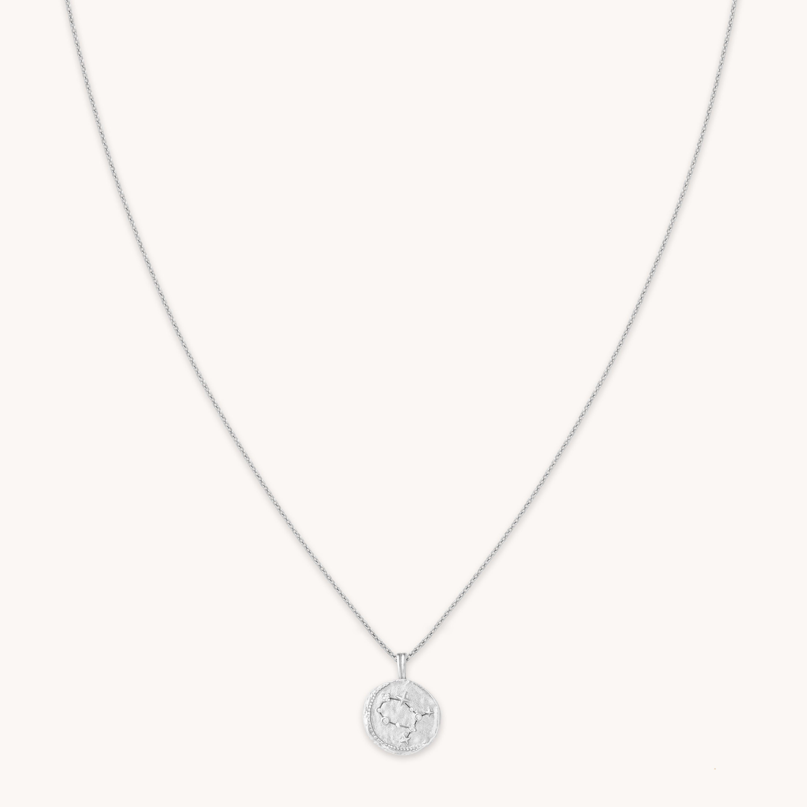 Gemini Zodiac Pendant Necklace in Silver