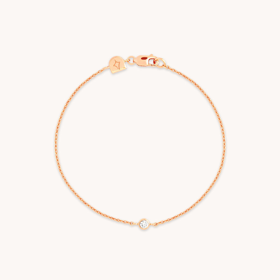 18k Rose Gold Plated Jewellery - Essential Crystal Charm Bracelet in Rose Gold - Bracelets - Astrid &amp; Miyu