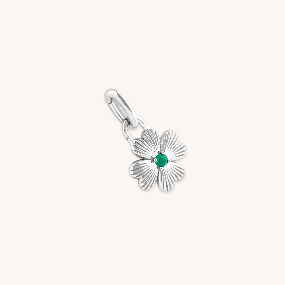 Hoop Charms - Clover Talisman Charm in Silver - Talisman Charm - Astrid &amp; Miyu