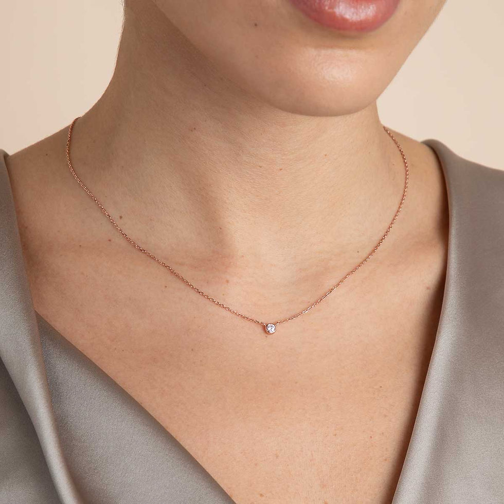 18k Rose Gold Plated Jewellery - Essential Crystal Pendant Necklace in Rose Gold - Pendant Necklace - Astrid &amp; Miyu