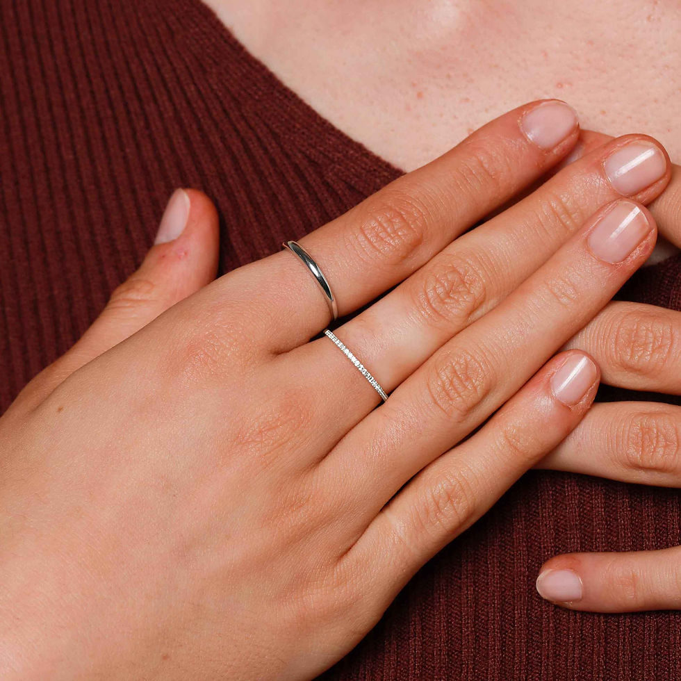 Miniatura: Band Rings - Dome Ring in Solid White Gold - Band Ring - Astrid &amp; Miyu