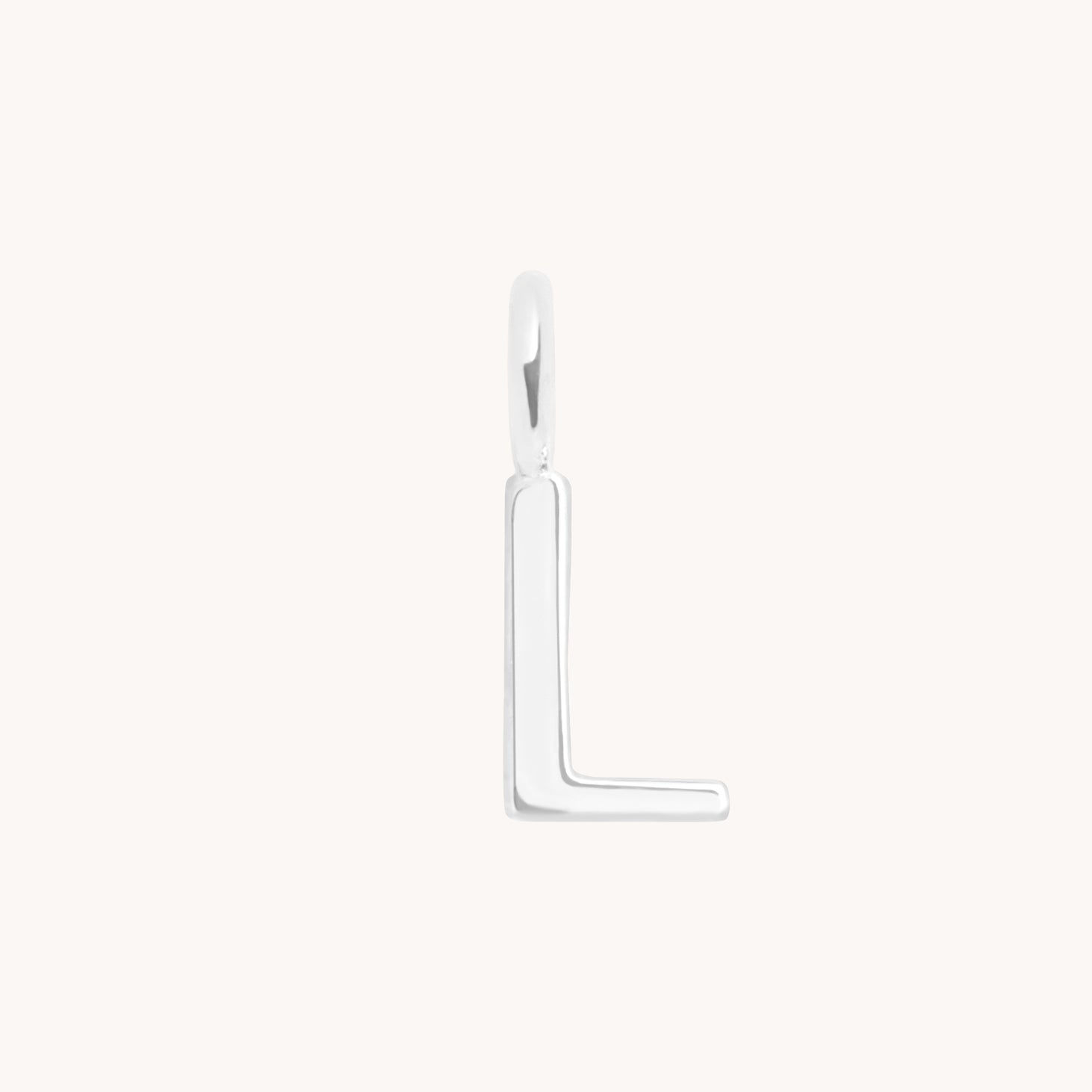 Initial Charms - L Initial Charm 9k White Gold - Welding Charm - Astrid & Miyu