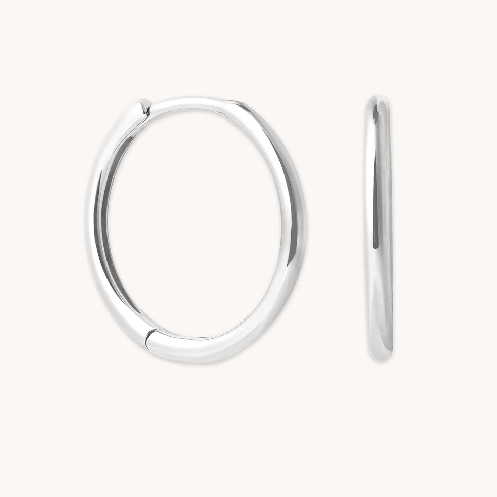 Earrings - Simple 12mm Hoops in Solid White Gold - Hoop Earrings - Astrid &amp; Miyu