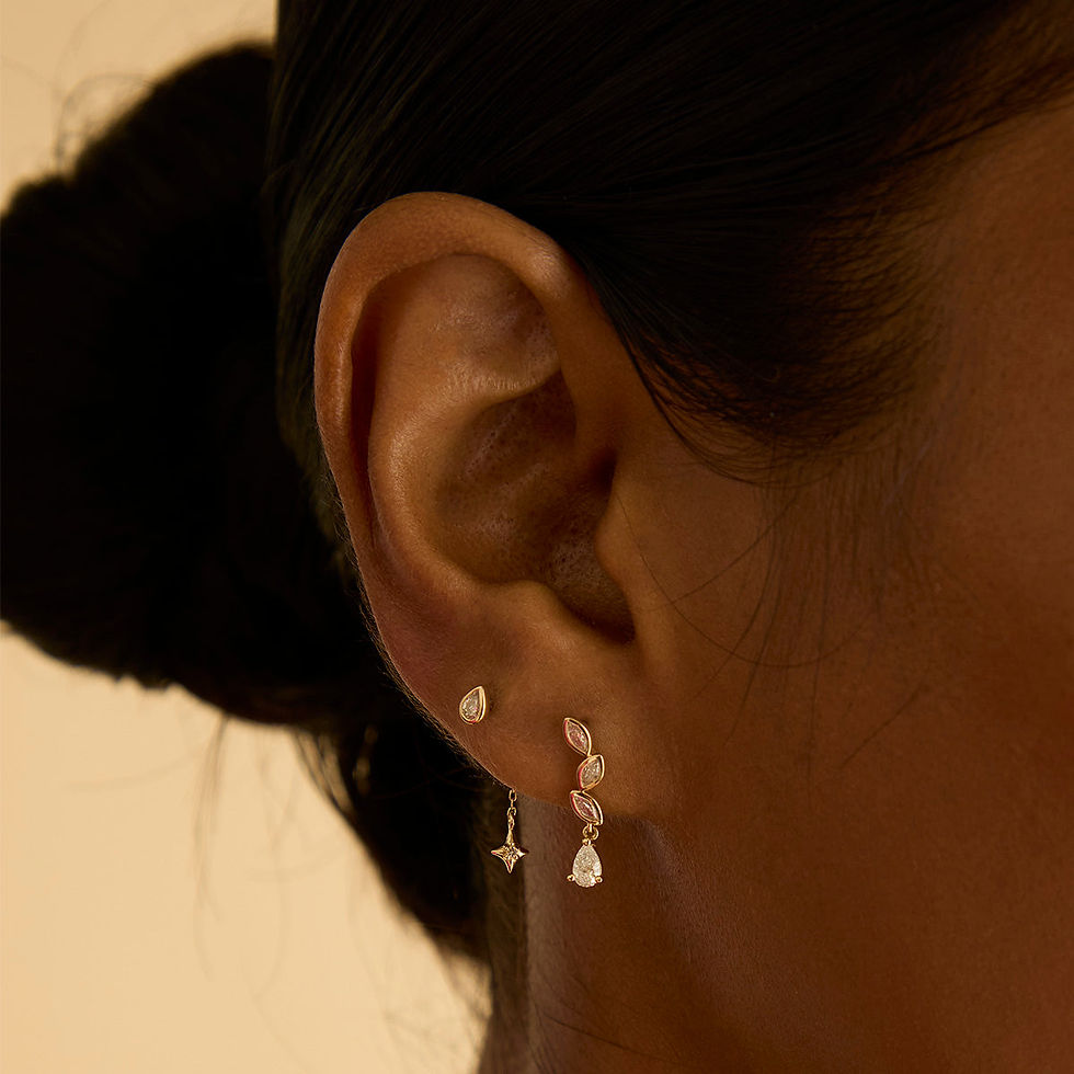 Miniatura: Ear Curation Chain™ - Star Ear Curation Chain™ in Solid Gold - Piercing Chains - Astrid &amp; Miyu